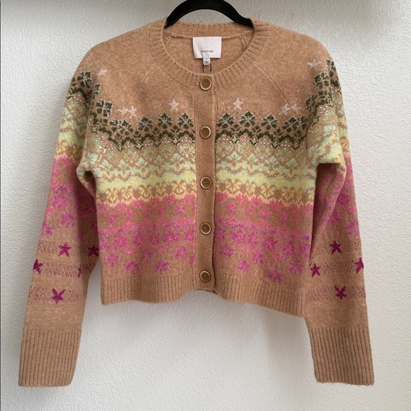💚Cinq à Sept🩷Millie Fair Isle Cardigan Sweater